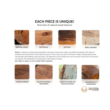 Invicta SCORPION Komoda wysoka lite drewno mango turkusowa 3D 100cm / 48407