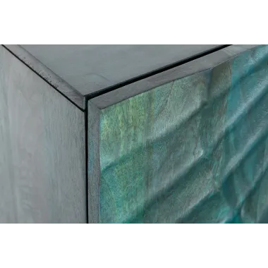 Invicta SCORPION Komoda wysoka lite drewno mango turkusowa 3D 100cm / 48407