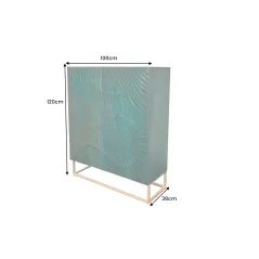 Invicta SCORPION Komoda wysoka lite drewno mango turkusowa 3D 100cm / 48407