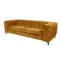 Invicta Chesterfield Sofa 3-osobowa MODERN BAROCK musztardowo żółty aksamit 240cm / 44392 Invicta Chesterfield Sofa 3-osobowa MODERN BAROCK musztardowo żółty aksamit 240cm / 44392