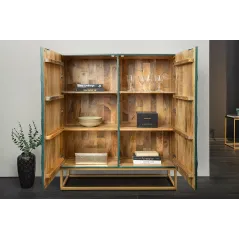 Invicta SCORPION Komoda wysoka lite drewno mango turkusowa 3D 100cm / 48407