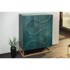 Invicta SCORPION Komoda wysoka lite drewno mango turkusowa 3D 100cm / 48407