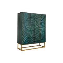 Invicta SCORPION Komoda wysoka lite drewno mango turkusowa 3D 100cm / 48407