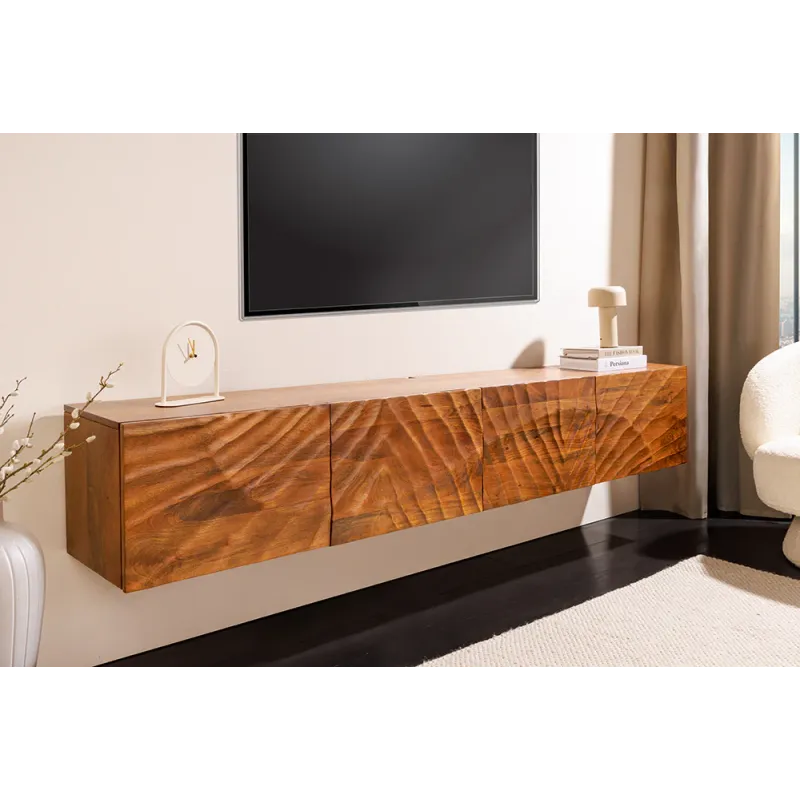 Invicta SCORPION Szafka TV wisząca drewno mango 3D 200cm / 46646