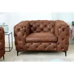 Invicta Fotel nowoczesny MODERN BAROCK antyczny brąz mikrofibra 120cm / 44399