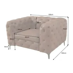 Invicta Fotel nowoczesny MODERN BAROCK antyczny brąz mikrofibra 120cm / 44399