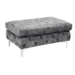 Invicta Pufa MODERN BAROCK ciemnoszary aksamit 92cm / 41135