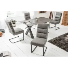Invicta Krzesło COMFORT tkanina teksturowana szara 45cm / 40461