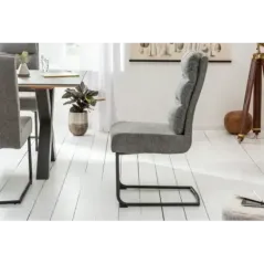 Invicta Krzesło COMFORT tkanina teksturowana szara 45cm / 40461