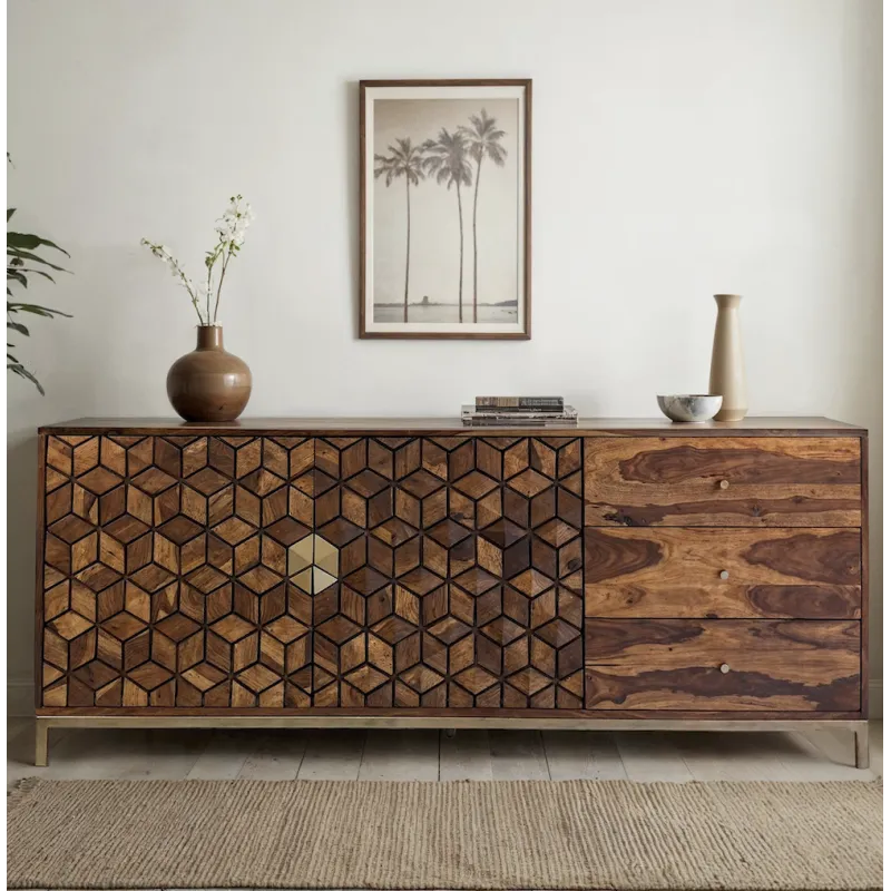 Wohnling Komoda drewniana sheesham 180x 70 x 40cm / WL7.040