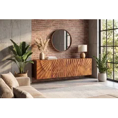 Invicta Szafka RTV wisząca SCORPION 3D mango 180 x 58 x 38cm / 46647