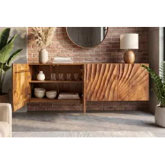 Invicta Szafka RTV wisząca SCORPION 3D mango 180 x 58 x 38cm / 46647