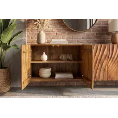Invicta Szafka RTV wisząca SCORPION 3D mango 180 x 58 x 38cm / 46647