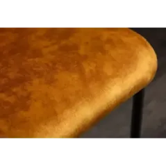 Invicta Krzesło COMFORT na płozie aksamitny musztardowo żółty 45cm / 41169