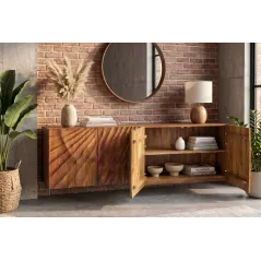 Invicta Szafka RTV wisząca SCORPION 3D mango 180 x 58 x 38cm / 46647