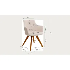 Kare Krzesło obrotowe COCO WOOD zielone 51 x 81 x 60cm / 70741