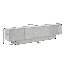 Invicta Szafka RTV ART DECO drewno szare mango 200cm / 46804