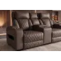 Invicta Fotel HOLLYWOOD kinowy 2 osobowy imitacja skóry brązowy 190cm / 46680