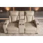 Invicta Fotel HOLLYWOOD kinowy 2 osobowy imitacja skóry beżowa 190cm / 46678