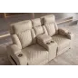 Invicta Fotel HOLLYWOOD kinowy 2 osobowy imitacja skóry beżowa 190cm / 46678