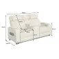 Invicta Fotel HOLLYWOOD kinowy 2 osobowy imitacja skóry beżowa 190cm / 46678