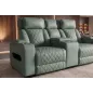 Invicta Fotel HOLLYWOOD kinowy 2 osobowy imitacja skóry szałwiowy 190cm / 46679