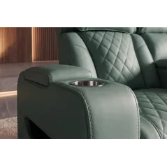 Invicta Fotel HOLLYWOOD kinowy 2 osobowy imitacja skóry szałwiowy 190cm / 46679