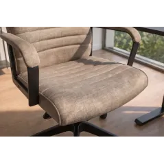 Invicta Krzesło biurowe LAZIO taupe 60 x 117-127 x 70cm / 48701