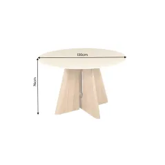 Invicta Stół do jadalni ORGANIKO dębowe drewno 120 x 76 x 76cm / 48557