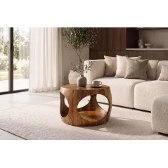 Invicta Stolik kawowy ORGANIC LOOP brązowy 60 x 38 x 38cm / 48822