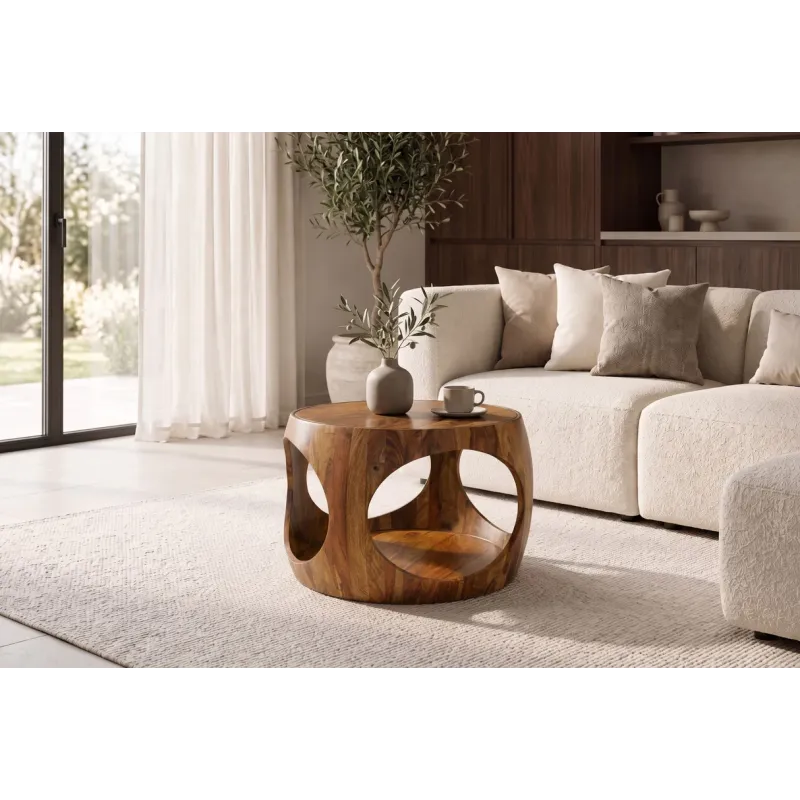 Invicta Stolik kawowy ORGANIC LOOP brązowy 60 x 38 x 38cm / 48822