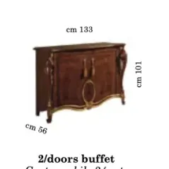 DONATELLO Włoska Komoda Bufet 2 drzwiowa 133 x 101 x 56cm / Arredoclassic