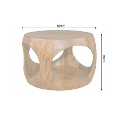 Invicta Stolik kawowy ORGANIC LOOP brązowy 60 x 38 x 38cm / 48822