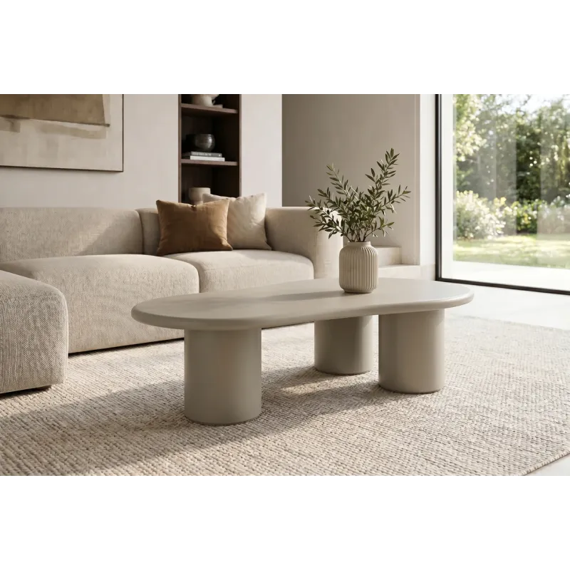 Invicta Stolik kawowy  ORGANIKO szaro-beżowy 130 x 35 x 80cm / 48553