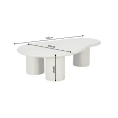 Invicta Stolik kawowy  ORGANIKO szaro-beżowy 130 x 35 x 80cm / 48553