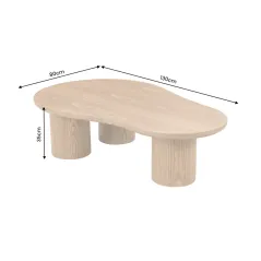 Invicta Stolik kawowy ORGANIKO brązowy 130 x 35 x 80cm / 48554
