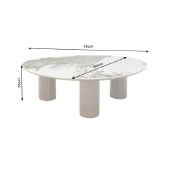 Invicta Stolik kawowy ORGANIKO ceramiczny brązowy 110 x 35 x 80cm / 48555