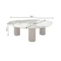 Invicta Stolik kawowy ORGANIKO ceramiczny brązowo-biały 110 x 35 x 80cm / 48555