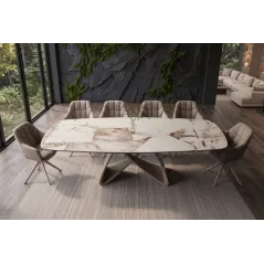 Invicta Stół INFINITY rozkładany ceramika patagonia white brown 180-220-260cm / 48792