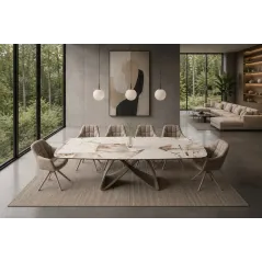 Invicta Stół INFINITY rozkładany ceramika patagonia white brown 180-220-260cm / 48792