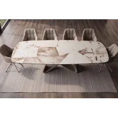 Invicta Stół INFINITY rozkładany ceramika patagonia white brown 180-220-260cm / 48792