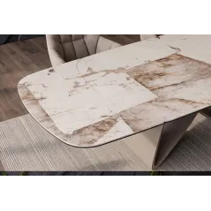 Invicta Stół INFINITY rozkładany ceramika patagonia white brown 180-220-260cm / 48792