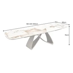 Invicta Stół INFINITY rozkładany ceramika patagonia white brown 180-220-260cm / 48792