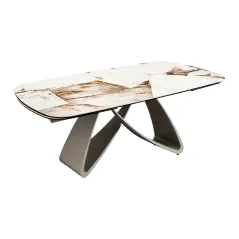 Invicta Stół INFINITY rozkładany ceramika patagonia white brown 180-220-260cm / 48792