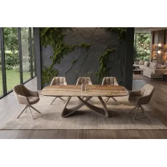 Invicta Stół INFINITY rozkładany hiszpański onyx rust brown 180-220-260cm / 49073