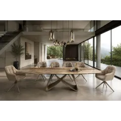 Invicta Stół INFINITY rozkładany hiszpański onyx rust brown 180-220-260cm / 49073