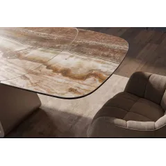 Invicta Stół INFINITY rozkładany hiszpański onyx rust brown 180-220-260cm / 49073
