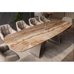Invicta Stół INFINITY rozkładany hiszpański onyx rust brown 180-220-260cm / 49073