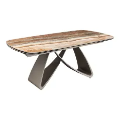 Invicta Stół INFINITY rozkładany hiszpański onyx rust brown 180-220-260cm / 49073
