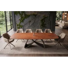 Invicta Stół INFINITY rozkładany hiszpańska ceramika rust brown 180-220-260cm / 49074